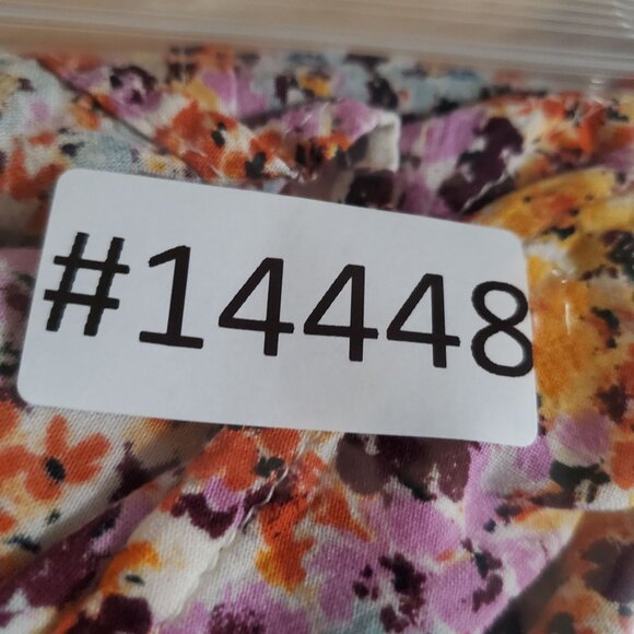 Cato Top Womens Size 14/16W Multicolor Floral Tiered Long Sleeve V-Neck Blouse - Picture 9 of 9